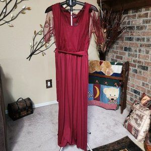 NWT Rofesaron red maxi dress with tulle sz XL
